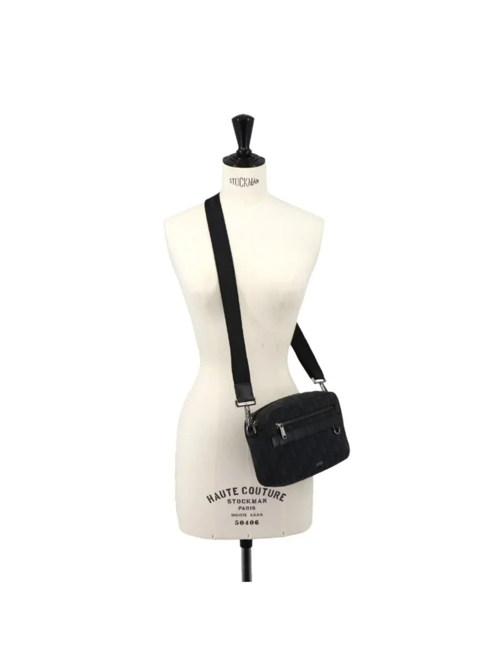 Dior Oblique Safari Shoulder Bag Canvas Leather Black